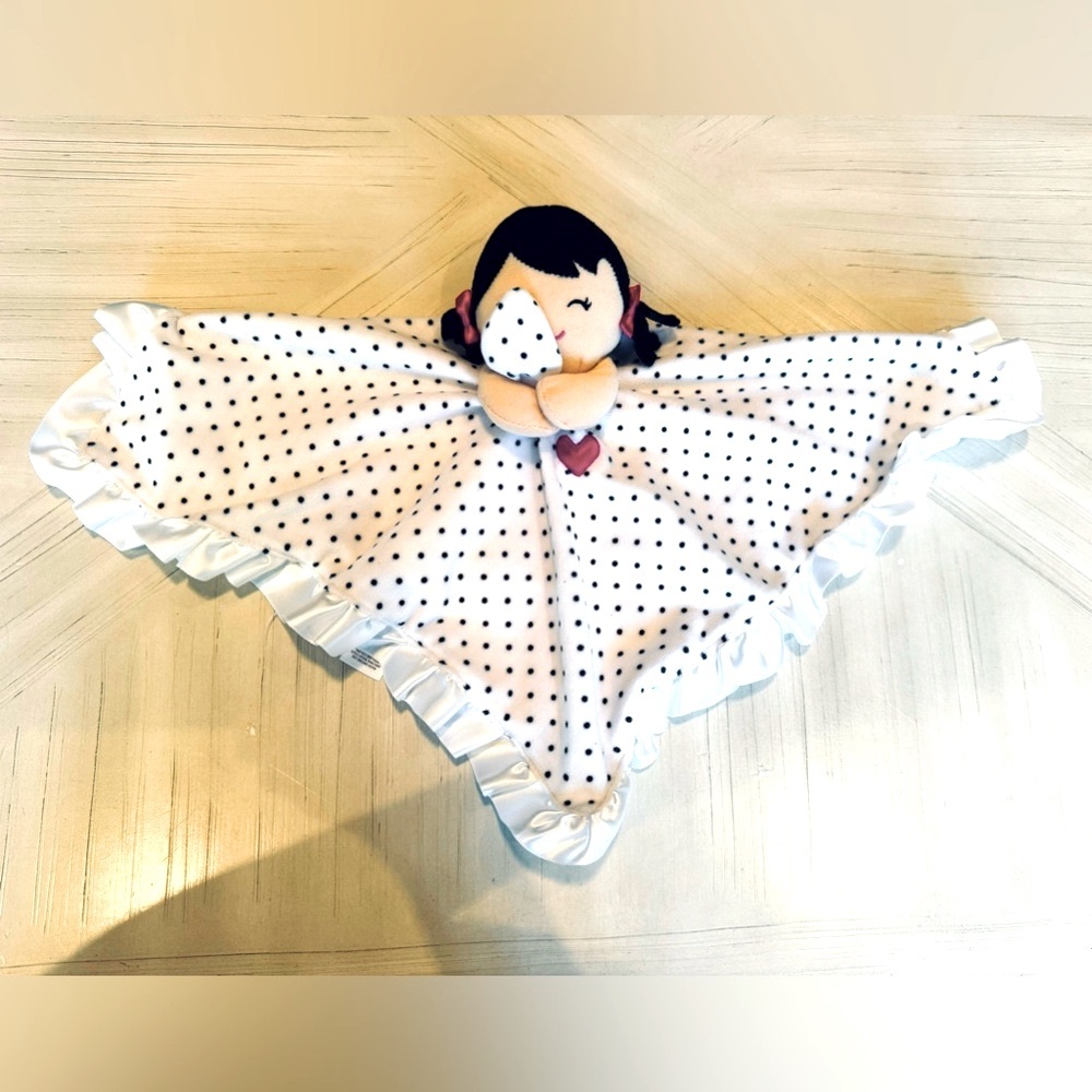 Carter’s 2010 Polka Dot Girl Lovey Security Blanket Rattle Plush Baby